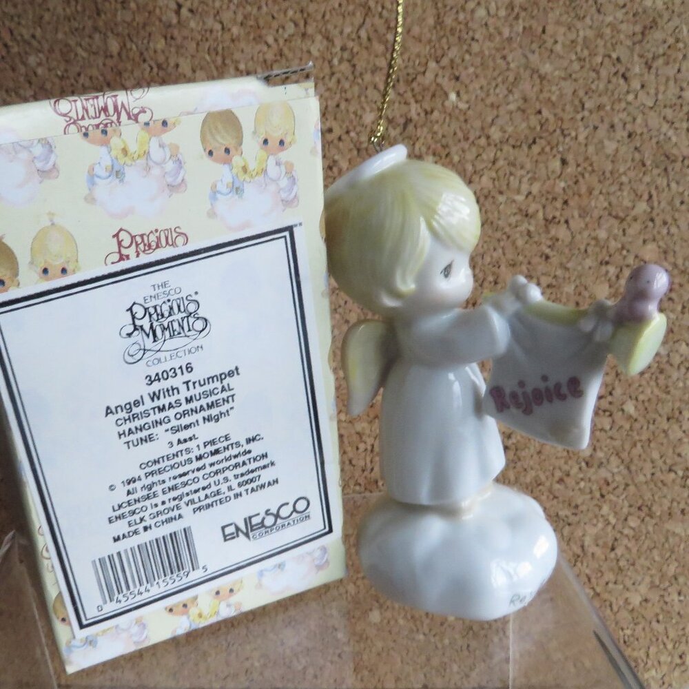 Precious Moments Angel With Trumpet Musical Ornament 340316